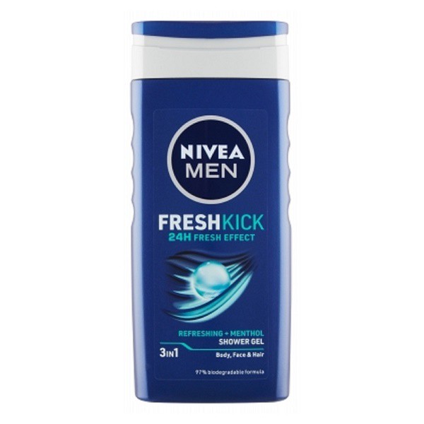 Nivea spg. for men FreshKick 250ml 3in1 | Toaletní mycí prostředky - Sprchové gely - Pánské Nivea spg. for men FreshKick 250ml 3in1 | Toaletní mycí prostředky - Sprchové gely - Pánské